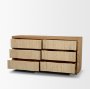 71392 - Travona Oak Wood w/ Travertine 6 Drawer Dresser