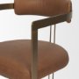50413V - Hollyfield I Brown Leather Seat Gold Iron Frame Dining Chair