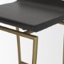 67852 - Givens 24.25"H Brown Wood Seat Gold Metal Frame Stool