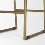 67852 - Givens 24.25"H Brown Wood Seat Gold Metal Frame Stool