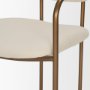 68310V - Parker I Cream Fabric Seat Gold Metal Frame Dining Chair