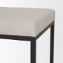 68444V - Frodo 26.5H Seat Height White Fabric Seat Black Metal Base Stool