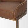 68573V - Hollyfield Cognac Brown Leather Seat Gold Metal Base Counter Stool
