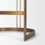 68573V - Hollyfield Cognac Brown Leather Seat Gold Metal Base Counter Stool