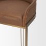 68574V - Hollyfield Cognac Brown Leather Seat Gold Metal Base Bar Stool