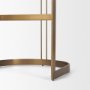 68574V - Hollyfield Cognac Brown Leather Seat Gold Metal Base Bar Stool
