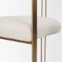 69451V - Hollyfield II Cream Fabric Seat W/ Gold Iron Frame Dining Chair
