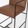 71226 - Stamford 36" Brown Leather Seat w/ Wood Back, Metal Frame Counter Stool