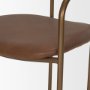71227 - Parker Brown Leather Seat Gold Metal Frame Dining Chair
