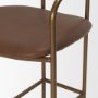 71228 - Parker Brown Leather Seat Gold Metal Counter Stool