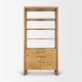 71232 - Belford 2-Door Open Light Brown Oak Wood Shelving Unit
