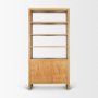 71232 - Belford 2-Door Open Light Brown Oak Wood Shelving Unit