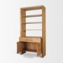 71232 - Belford 2-Door Open Light Brown Oak Wood Shelving Unit