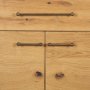 71232 - Belford 2-Door Open Light Brown Oak Wood Shelving Unit