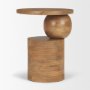 71418 - Stack Light Brown Wood Geometric Accent Table