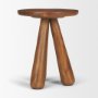 71419 - Mora Medium Brown Wood 3-Legged Accent Table