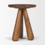71419 - Mora Medium Brown Wood 3-Legged Accent Table