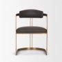 71421 - Hollyfield II Charcoal-Brown Leather Seat Gold Iron Frame Dining Chair