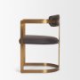 71421 - Hollyfield II Charcoal-Brown Leather Seat Gold Iron Frame Dining Chair