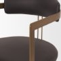 71421 - Hollyfield II Charcoal-Brown Leather Seat Gold Iron Frame Dining Chair