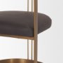 71421 - Hollyfield II Charcoal-Brown Leather Seat Gold Iron Frame Dining Chair