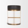 71422 - Hollyfield II Charcoal-Brown Leather Seat Gold Metal Base Counter Stool