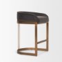 71422 - Hollyfield II Charcoal-Brown Leather Seat Gold Metal Base Counter Stool