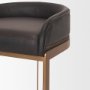 71422 - Hollyfield II Charcoal-Brown Leather Seat Gold Metal Base Counter Stool
