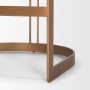 71422 - Hollyfield II Charcoal-Brown Leather Seat Gold Metal Base Counter Stool