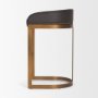 71423 - Hollyfield Brown Charcoal Leather Seat Gold Metal Base Bar Stool