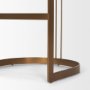 71423 - Hollyfield Brown Charcoal Leather Seat Gold Metal Base Bar Stool