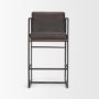 71424 - Stamford 36" Total Height Charcoal-Brown Leather Seat w/ Wood Back Metal Counter Stool