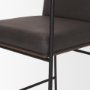 71424 - Stamford 36" Total Height Charcoal-Brown Leather Seat w/ Wood Back Metal Counter Stool
