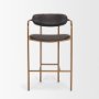 71426 - Parker Charcoal-Brown Leather Seat Gold Metal Counter Stool