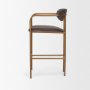 71426 - Parker Charcoal-Brown Leather Seat Gold Metal Counter Stool