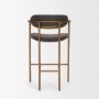 71426 - Parker Charcoal-Brown Leather Seat Gold Metal Counter Stool