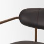 71426 - Parker Charcoal-Brown Leather Seat Gold Metal Counter Stool
