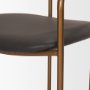 71426 - Parker Charcoal-Brown Leather Seat Gold Metal Counter Stool