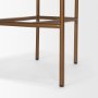 71426 - Parker Charcoal-Brown Leather Seat Gold Metal Counter Stool