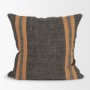71427 - Mercer 20x20 Square Black w/Orange Stripes Decorative Pillow Cover