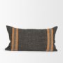 71428 - Mercer 14x26 Lumbar Black w/ Orange Stripes Decorative Pillow Cover