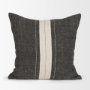 71431 - Cooper 20x20 Square Black w/ Cream Stripe Decorative Pillow Cover