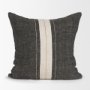 71431 - Cooper 20x20 Square Black w/ Cream Stripe Decorative Pillow Cover