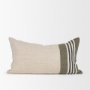 71434 - Hunter 14x26 Lumbar Oatmeal w/ Green Stripe Decorative Pillow Cover