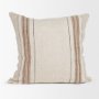 71440 - Maeve 20x20 Square Natural Linen w/ Orange Stripes Decorative Pillow Cover
