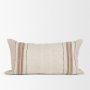 71441 - Maeve 14x26 Lumbar Natural Linen w/ Orange Stripes Decorative Pillow Cover