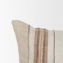 71441 - Maeve 14x26 Lumbar Natural Linen w/ Orange Stripes Decorative Pillow Cover