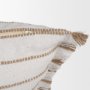 71444 - Willow 20x20 Square Cream w/ Camel Stripes Decorative Pillow Cover