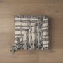 71450 - Pendle Cream w/ Woven Black Plaid Pattern Cotton Throw Blanket