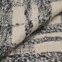 71450 - Pendle Cream w/ Woven Black Plaid Pattern Cotton Throw Blanket